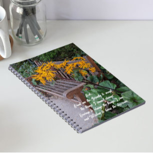 Cuaderno Banco de jardín de oración de serenidad floral