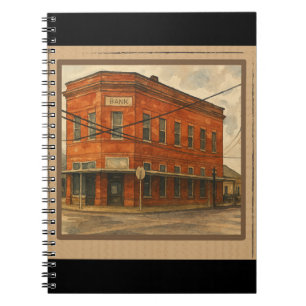 Cuaderno Banco de Ladrillo Rojo Vintage - Nostalgia de pueb