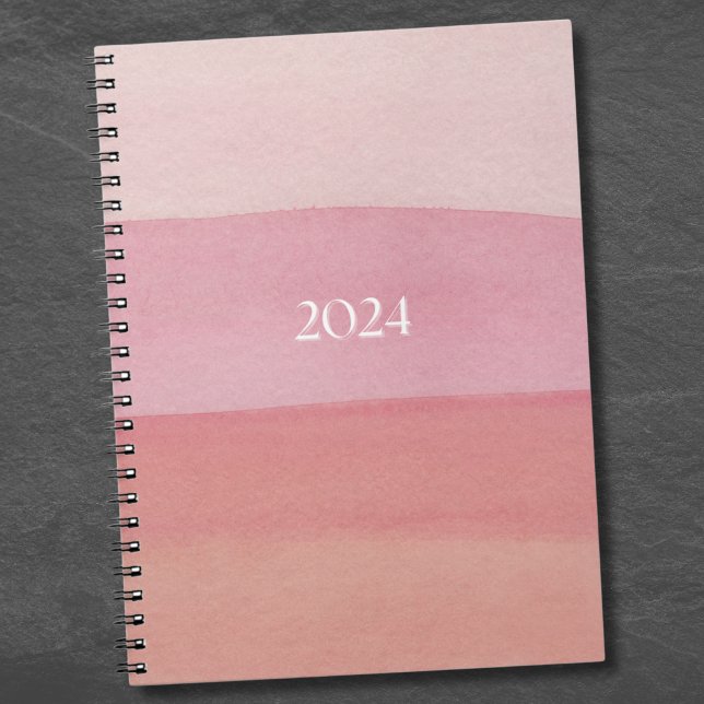 Cuaderno Banda color de agua rosa (Pink Watercolor Stripe notebook)
