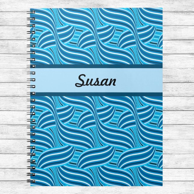 Cuaderno Banda de cinta azul y turquesa con nombre (Subido por el creador)