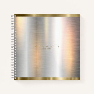 Cuaderno Banda de Metal Pulido Dorado ID801