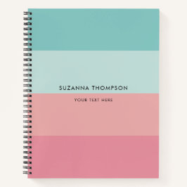 Cuaderno Banda horizontal moderna rosa y azul