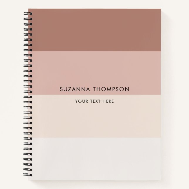 Cuaderno Banda horizontal moderna Tonos de tierra beige mar (Anverso)