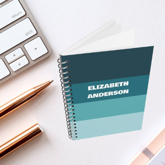 Cuaderno Banda horizontal Verde azulada de bloques de color
