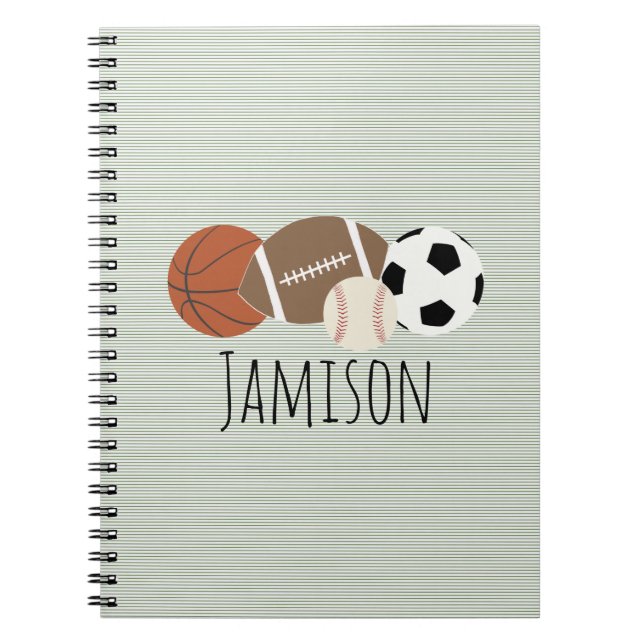 Cuaderno Banda verde de deportes para niños  (Frente)