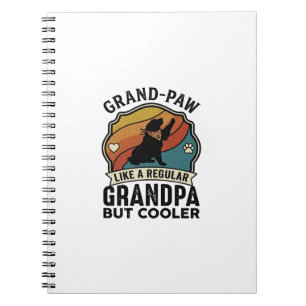 Cuaderno Bandana de puesta de sol retro del abuelo perro Gr
