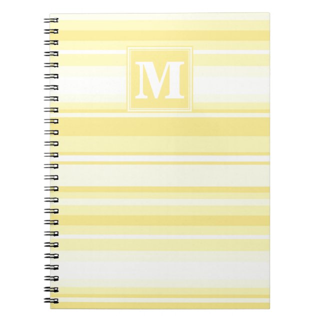 Cuaderno Bandas amarillas de limón monogramo (Frente)