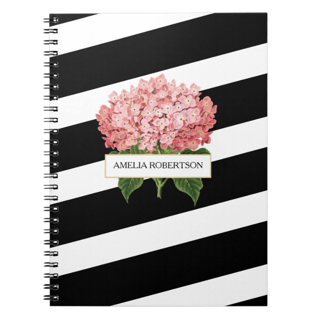 Cuaderno Bandas audaces e hidráneas rosas personalizadas (Frente)