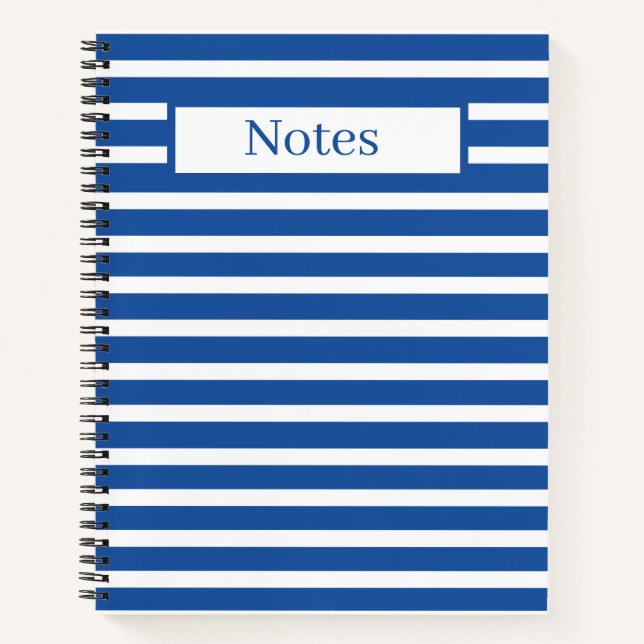 Cuaderno Bandas azules blancas personalizadas (Anverso)