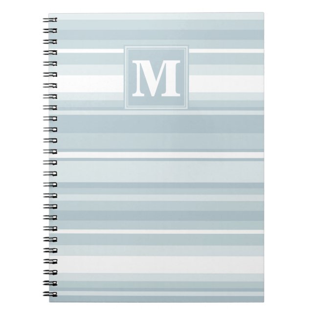Cuaderno Bandas azules de hielo monograma (Frente)