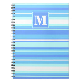 Cuaderno Bandas azules del cielo monogramo