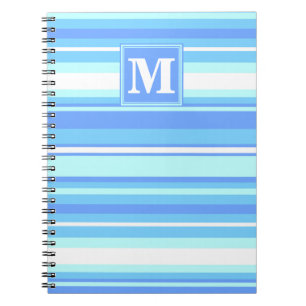 Cuaderno Bandas azules del cielo monogramo