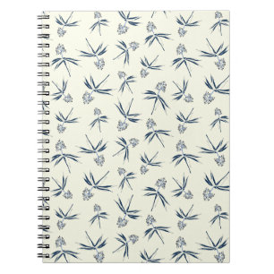 Cuaderno Bandas azules en crema - patrón sin fisuras.