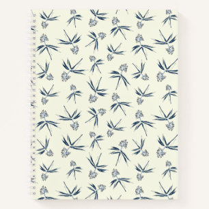 Cuaderno Bandas azules en crema - patrón sin fisuras.