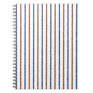 Cuaderno Bandas azules marrón y naval con líneas desiguales