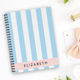 Cuaderno Bandas azules, Patrón rayado, Líneas, Su Nombre