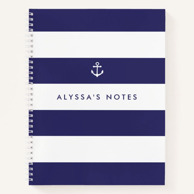 Cuaderno Bandas azules y blancas de la Marina Náutica (Anverso)