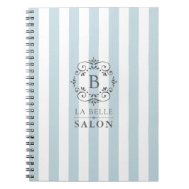Cuaderno Bandas azules y blancas francesas con monograma
