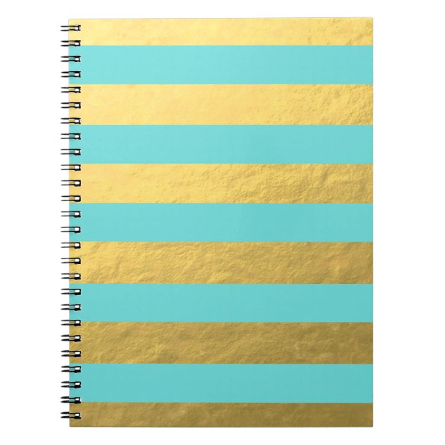 Cuaderno Bandas azules y de Relieve metalizado dorado impre (Frente)