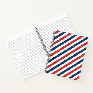 Cuaderno Bandas blancas y azules rojas patrióticas