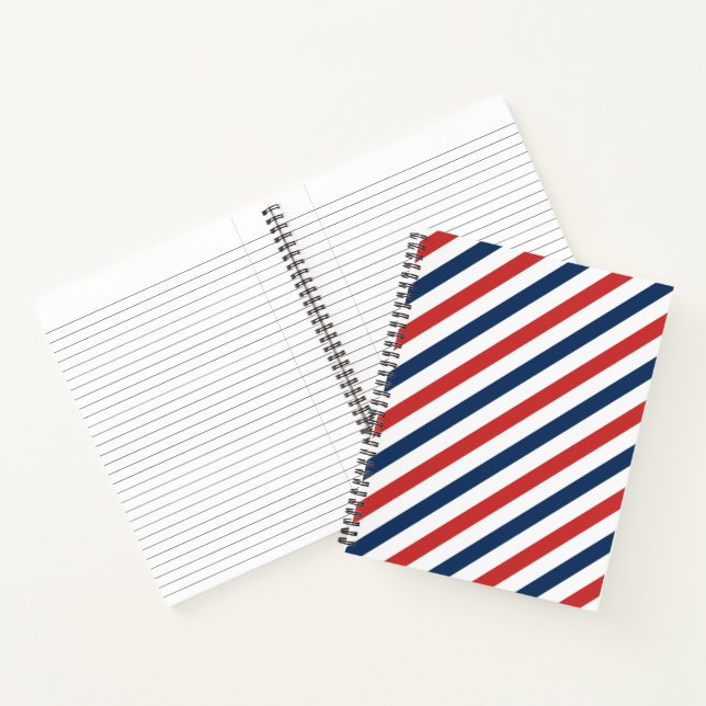 Cuaderno Bandas blancas y azules rojas patrióticas (Interior)