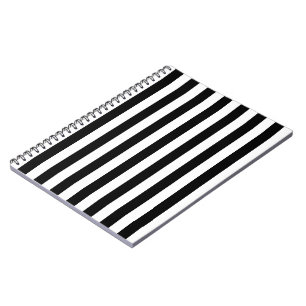 Cuaderno Bandas de árbitros verticales en blanco y negro