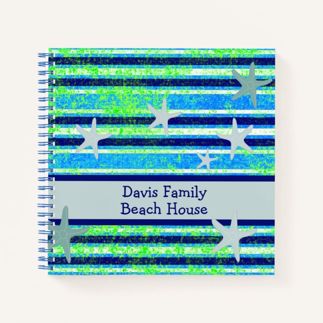 Cuaderno Bandas de batik de playa y Starfish (Anverso)