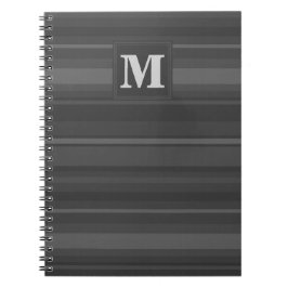 Cuaderno Bandas de carbón vegetal monogramo