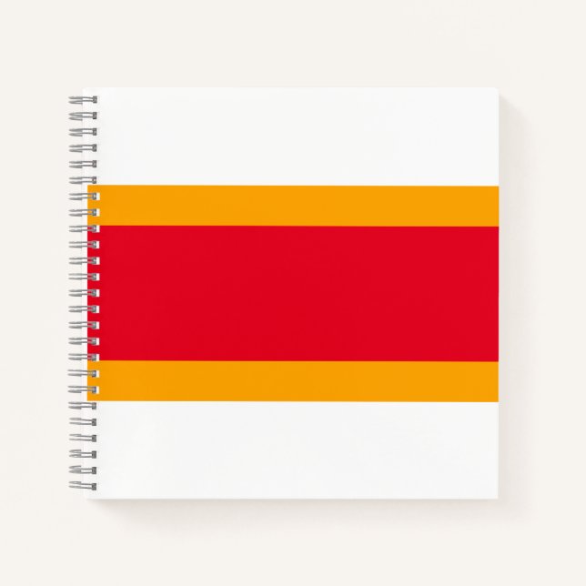 Cuaderno Bandas de Carreras blanca amarilla roja brillante  (Anverso)