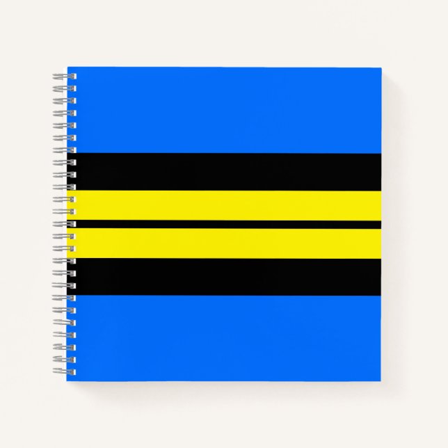 Cuaderno Bandas de Carreras Negra Negra Brillante Azul Bril (Anverso)