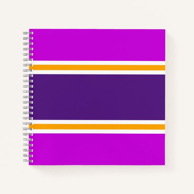 Cuaderno Bandas de Carreras rosa magenta negrita morado ama (Anverso)