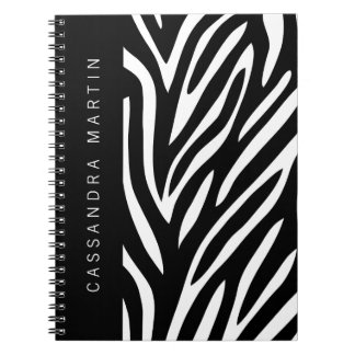 Cuaderno Bandas de cebra audaces para el tema Safari con no