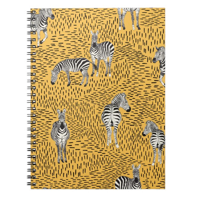 Cuaderno Bandas de cebra: fondo sin costuras dibujado a man (Frente)