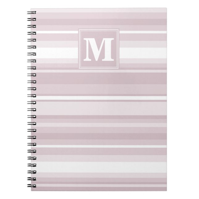 Cuaderno Bandas de cuarzo rosa monograma (Frente)