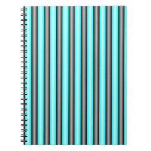 Cuaderno Bandas de efecto Metalizado moderno Neon Blue y Bl