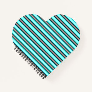 Cuaderno Bandas de efecto Metalizado moderno Neon Blue y Bl