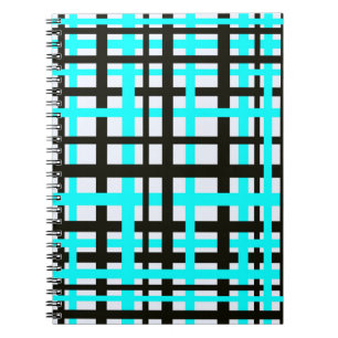 Cuaderno Bandas de entrelazado Blanco negro Verde azulado
