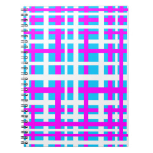 Cuaderno Bandas de entrelazado de luz rosa blanca azul