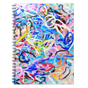 Cuaderno Bandas de goma elásticas coloridasabstractas,fondo