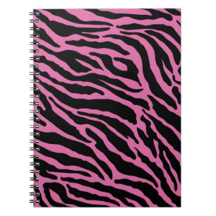 Cuaderno Bandas de impresión de animales rosados y negros