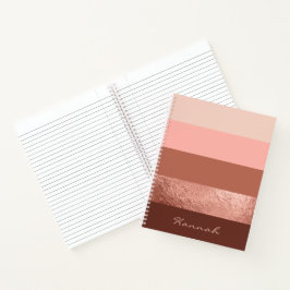 Cuaderno Bandas de Moda ancha Gold Rosa Rubor personalizada