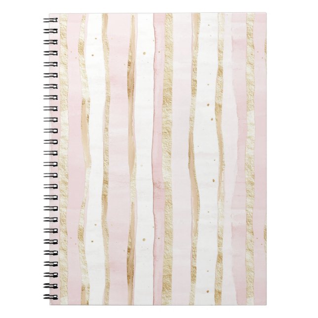 Cuaderno Bandas de oro blanco rosado (Frente)