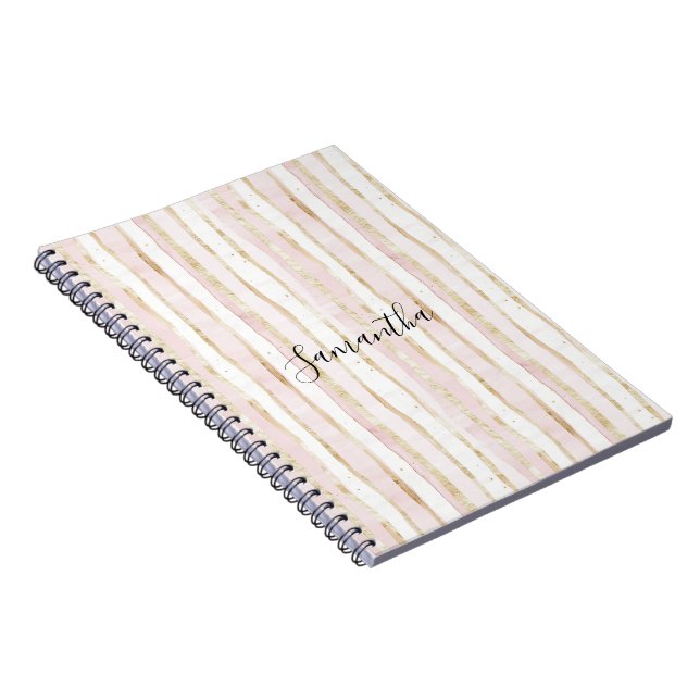 Cuaderno Bandas de oro blanco rosado (Lado Derecho)
