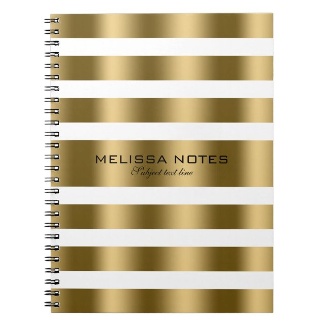 Cuaderno Bandas De Oro Luminosas Con Fondo Blanco (Frente)