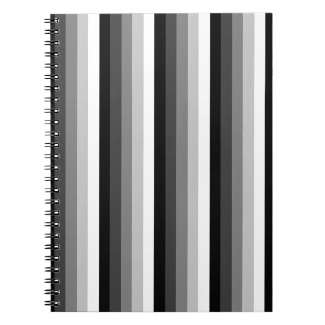 Cuaderno Bandas de sombra en blanco y negro (Frente)