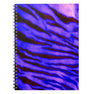 Cuaderno Bandas de tigre azul salvaje y vibrante