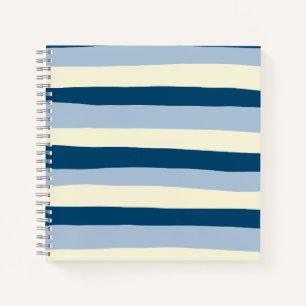Cuaderno Bandas desiguales: azul oscuro, azul claro y crema