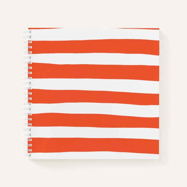 Cuaderno Bandas desiguales - Naranja y blanco (Anverso)