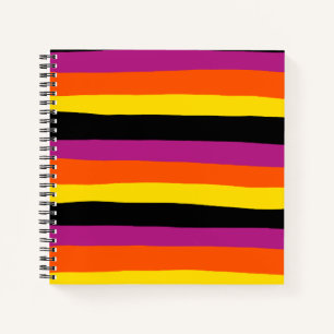 Cuaderno Bandas desiguales - Negro, rosa, Naranja y amarill