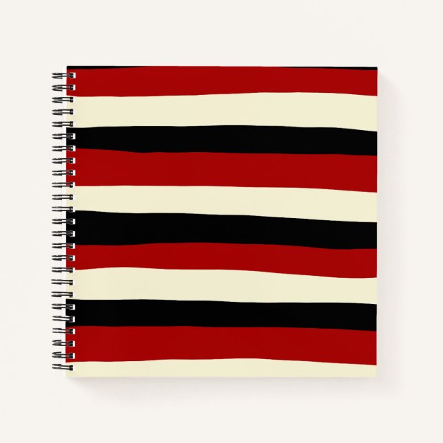 Cuaderno Bandas desiguales - Rojo y Crema (Anverso)